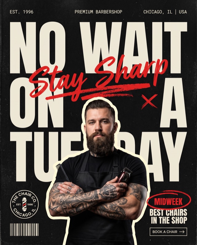 Paid-social ad for a fictional barbershop